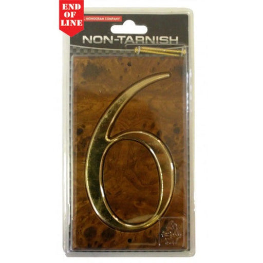 Walnut/Gold Numbered Plaque 6 - Min Order 4
