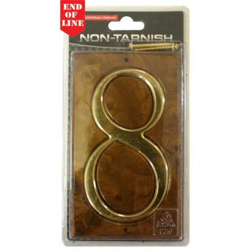 Walnut/Gold Numbered Plaque 8 - Min Order 4