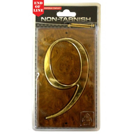 Walnut/Gold Numbered Plaque 9 - Min Order 4