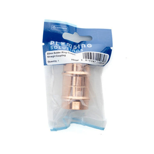 22mm Solder Ring Copper Straight Coupling - Pack of 5