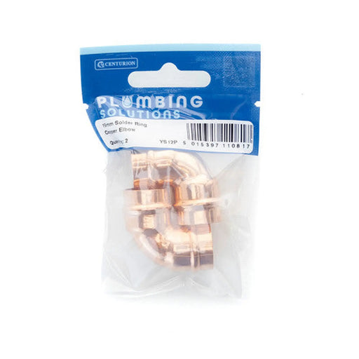 15mm Solder Ring Copper Elbow (Pack of 2) - Pack of 5