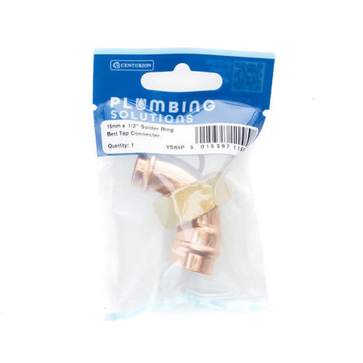 15mmx1/2" Solder Ring Copper Bent Tap Connector - Pack of 5