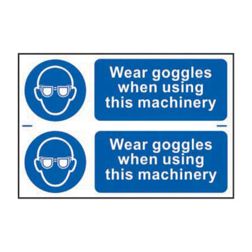 Wear goggles when using this machinery - Self Adhesive PP (300 x 200mm) - Min Order 2