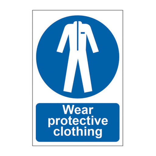 Wear protective clothing - Self Adhesive PP (200 x 300mm) - Min Order 2