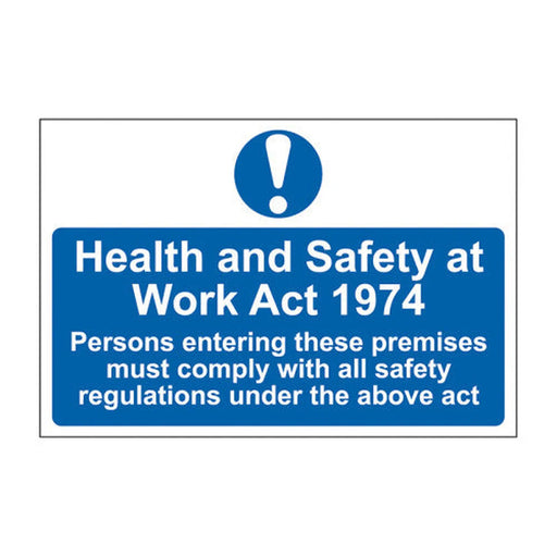 Health & Safety at Work Act 1974 - Self Adhesive PP (300 x 200mm) - Min Order 2
