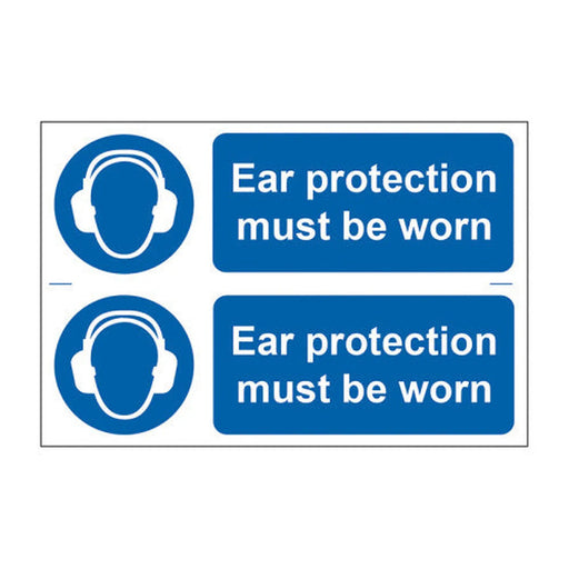 Ear protection must be worn - Self Adhesive PP (300 x 200mm) - Min Order 2