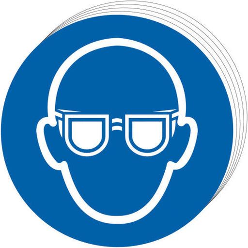 Wear eye protection symbol - SAV (100mm dia.) (Pack of 10) - Min Order 2