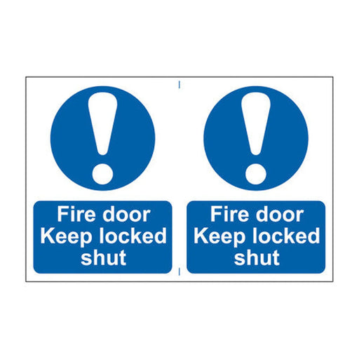 Fire door Keep locked shut - Self Adhesive PP (300 x 200mm) - Min Order 2