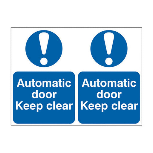 Automatic door Keep clear - Self Adhesive PP (300 x 200mm) - Min Order 2