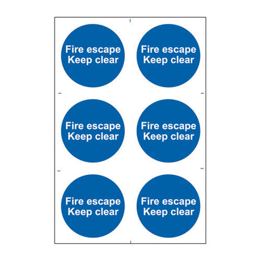 Fire escape Keep clear - Self Adhesive PP (200 x 300mm) - Min Order 2