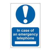 In case of emergency telephone - Self Adhesive PP (200 x 300mm) - Min Order 2