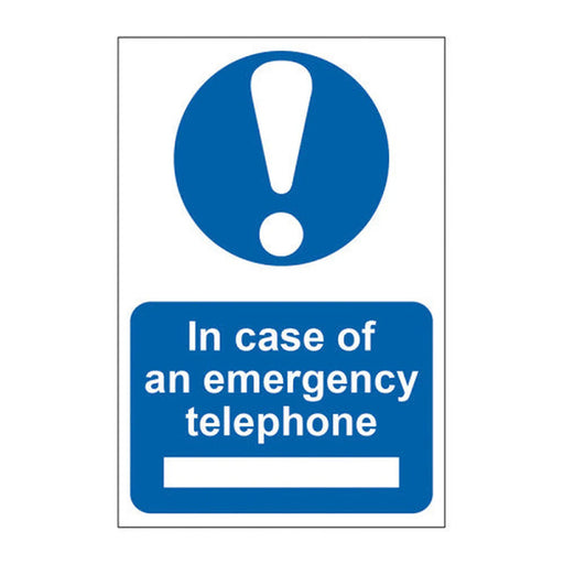 In case of emergency telephone - Self Adhesive PP (200 x 300mm) - Min Order 2