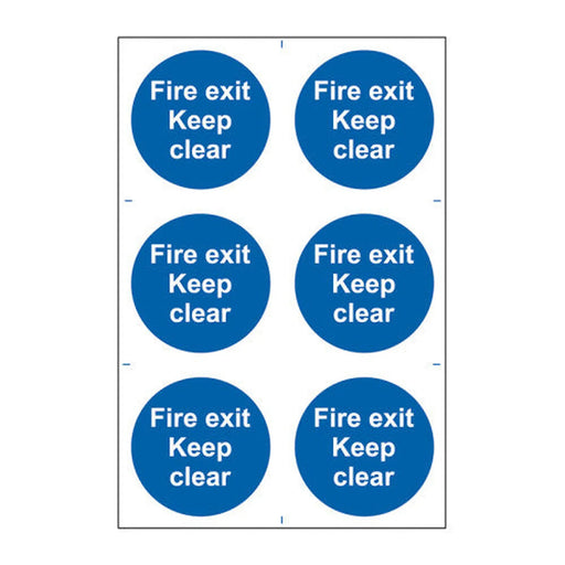 Fire exit Keep clear - Self Adhesive PP (200 x 300mm) - Min Order 2