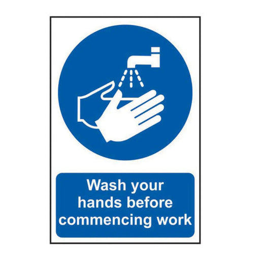 Wash your hands before commencing work - Self Adhesive PP (200 x 300mm) - Min Order 2