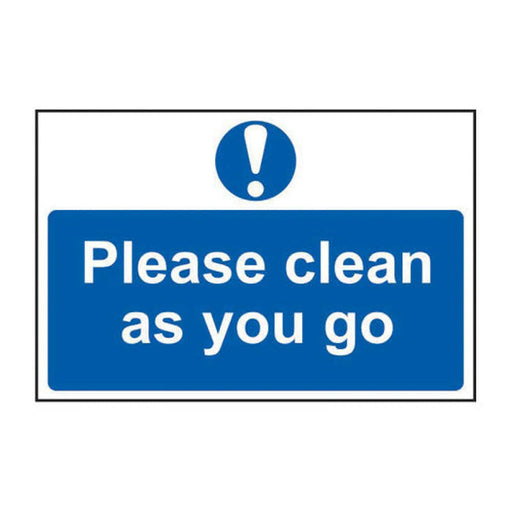 Please clean as you go - Self Adhesive PP (300 x 200mm) - Min Order 2