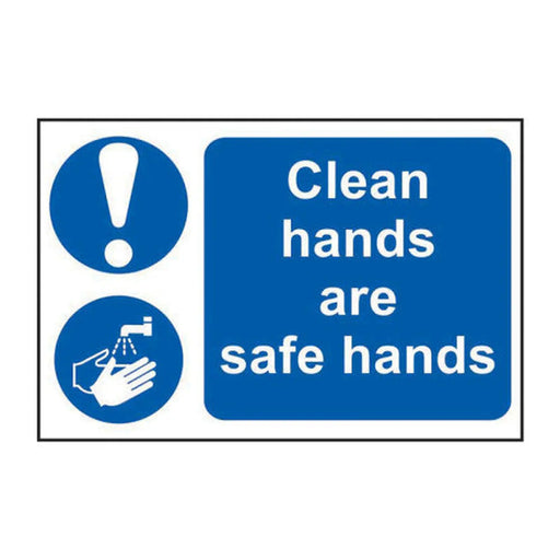 Clean hands are safe hands - Self Adhesive PP (300 x 200mm) - Min Order 2