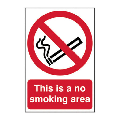 This is a no smoking area - Self Adhesive PP (200 x 300mm) - Min Order 2