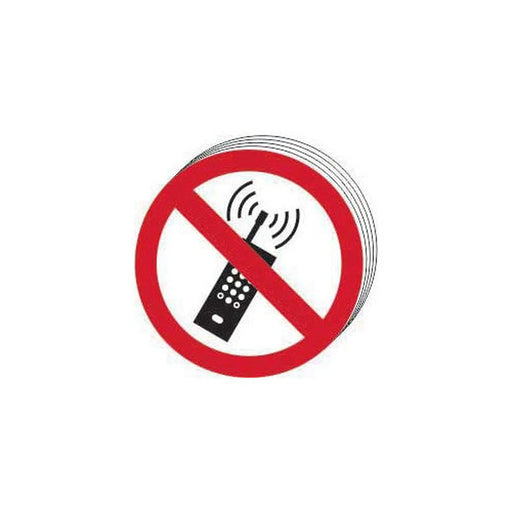 No mobile phones symbol - SAV (100mm dia.) (Pack of 10) - Min Order 2
