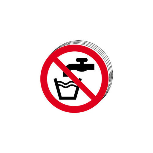 Not drinking water symbol - SAV (50mm dia.) (Pack of 10) - Min Order 2