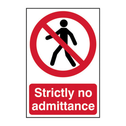 Strictly no admittance - Self Adhesive PP (200 x 300mm) - Min Order 2