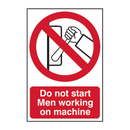 Do not start Men working on machine - Self Adhesive PP (200 x 300mm) - Min Order 2
