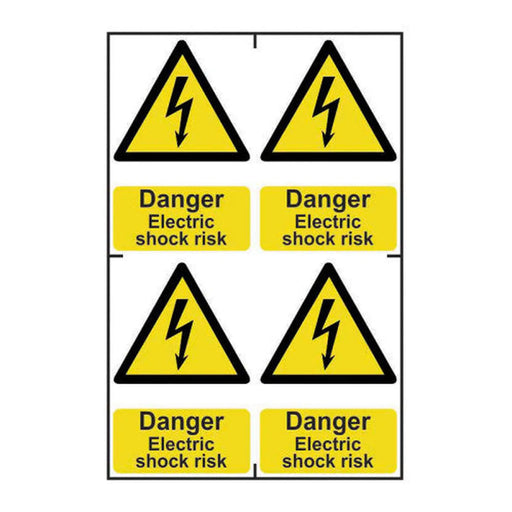 Danger Electric shock risk - Self Adhesive PP (200 x 300mm) - Min Order 2