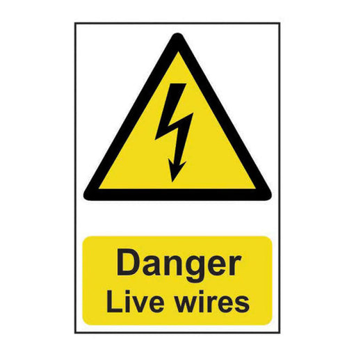 Danger Live wires - Self Adhesive PP (200 x 300mm) - Min Order 2