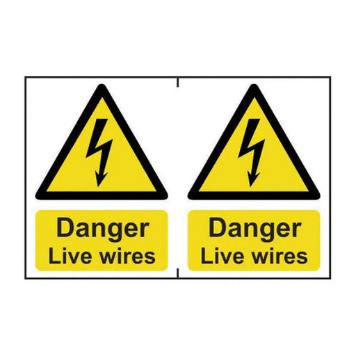Danger Live wires - Self Adhesive PP (300 x 200mm) - Min Order 2