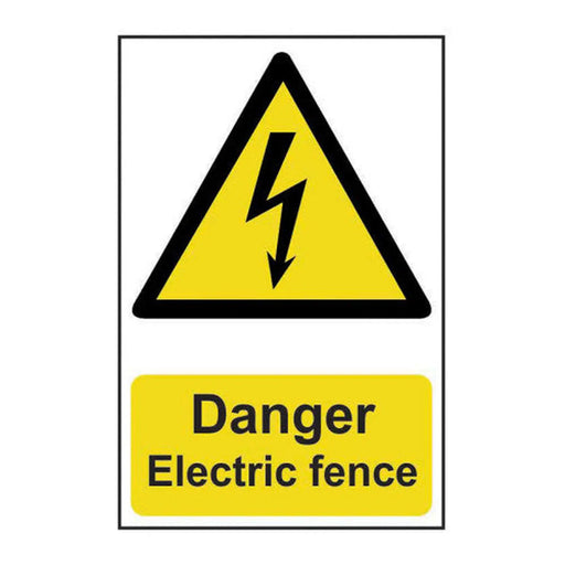 Danger Electric fence - Self Adhesive PP (200 x 300mm) - Min Order 2