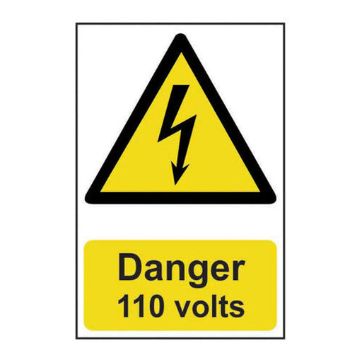 Danger 110 volts - Self Adhesive PP (200 x 300mm) - Min Order 2