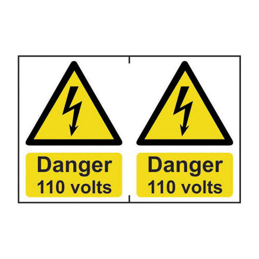 Danger 110 volts - Self Adhesive PP (300 x 200mm) - Min Order 2