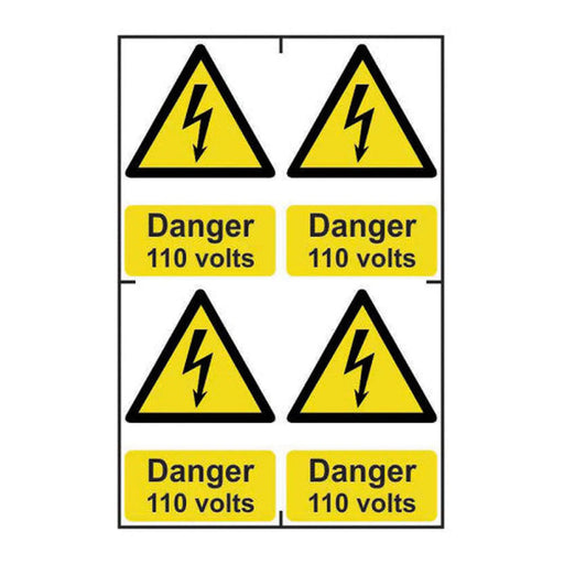 Danger 110 volts - Self Adhesive PP (200 x 300mm) - Min Order 2