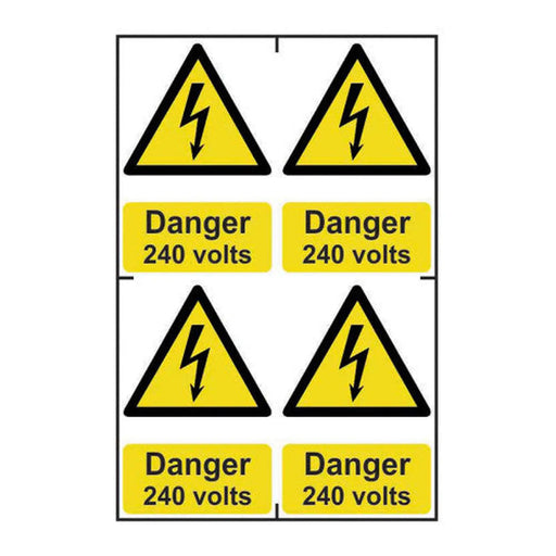 Danger 240 volts - Self Adhesive PP (200 x 300mm) - Min Order 2