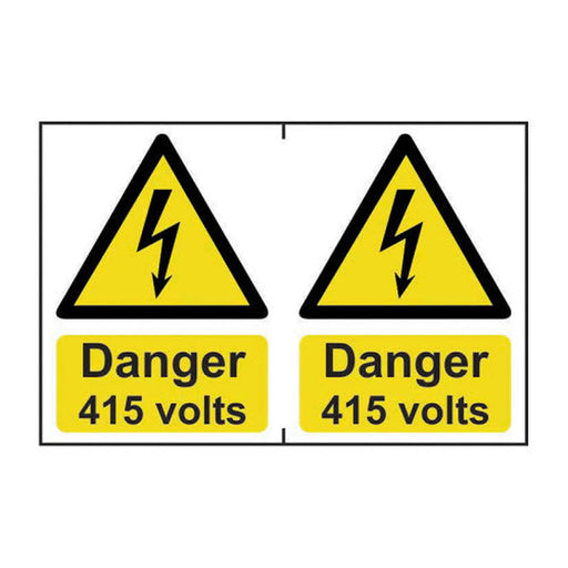 Danger 415 volts - Self Adhesive PP (300 x 200mm) - Min Order 2