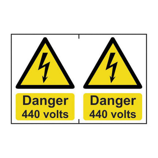 Danger 440 volts -  Self Adhesive PP (300 x 200mm) - Min Order 2