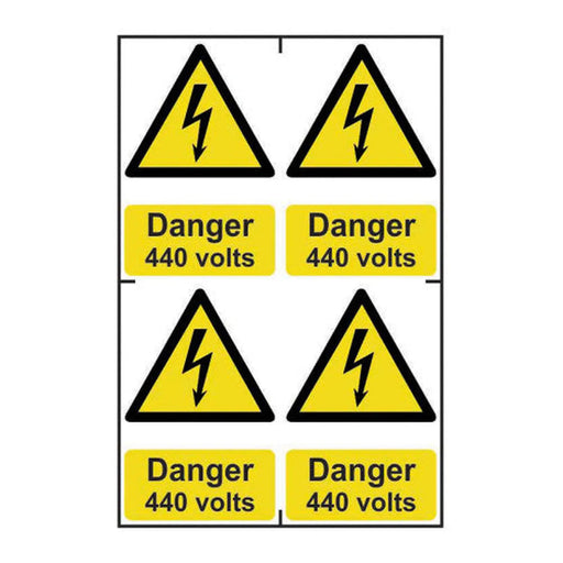 Danger 440 volts -  Self Adhesive PP (200 x 300mm) - Min Order 2