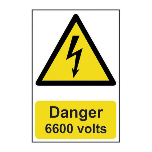 Danger 6600 volts - Self Adhesive PP (200 x 300mm) - Min Order 2