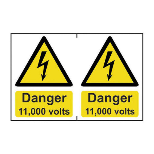 Danger 11000 volts - Self Adhesive PP (300 x 200mm) - Min Order 2