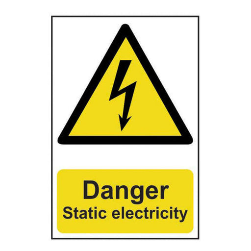 Danger Static electricity - Self Adhesive PP (200 x 300mm) - Min Order 2