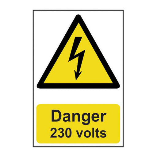 Danger 230 volts - Self Adhesive PP (200 x 300mm) - Min Order 2