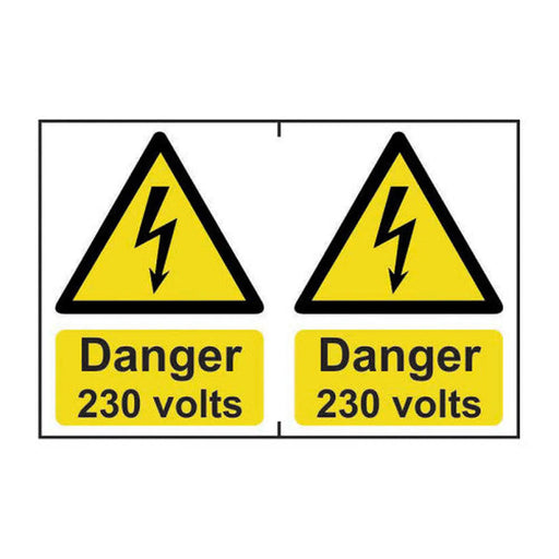 Danger 230 volts - Self Adhesive PP (300 x 200mm) - Min Order 2