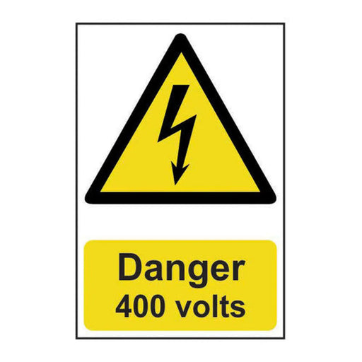 Danger 400 volts - Self Adhesive PP (200 x 300mm) - Min Order 2