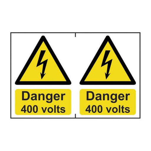 Danger 400 volts - Self Adhesive PP (300 x 200mm) - Min Order 2