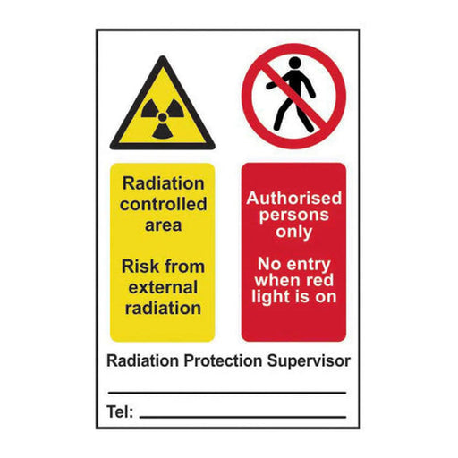 Radiation controlled area Authorised persons only... - Self Adhesive PP (200 x 300mm) - Min Order 2