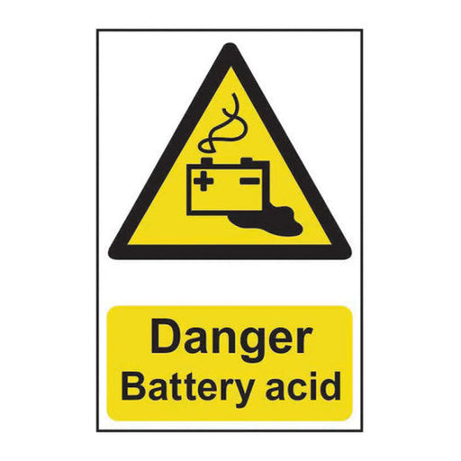 Danger Battery acid - Self Adhesive PP (200 x 300mm) - Min Order 2