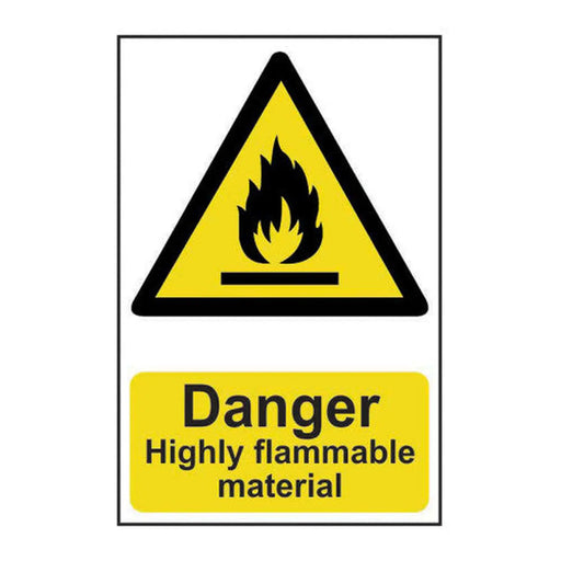Danger Highly flammable material - Self Adhesive PP (200 x 300mm) - Min Order 2