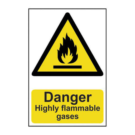 Danger Highly flammable gases - Self Adhesive PP (200 x 300mm) - Min Order 2