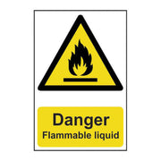 Danger Flammable liquid - Self Adhesive PP (200 x 300mm) - Min Order 2
