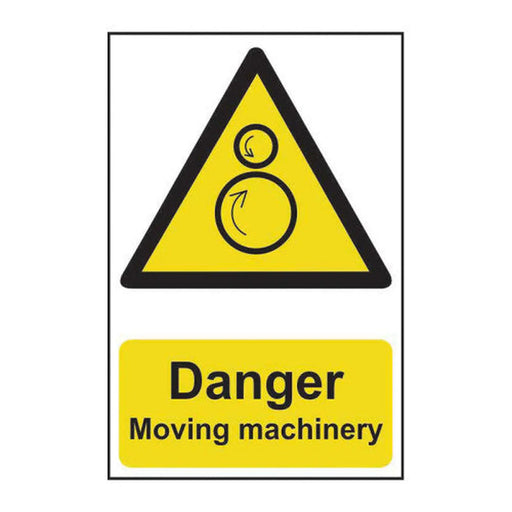Danger Moving machinery - Self Adhesive PP (200 x 300mm) - Min Order 2