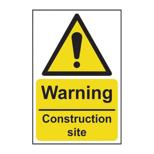 Warning construction site - Self Adhesive PP (200 x 300mm) - Min Order 2